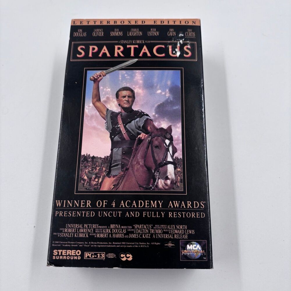 Spartacus VHS Set 1991 Letterbox Widescreen Edition Stanley Kubrick 2 Tapes